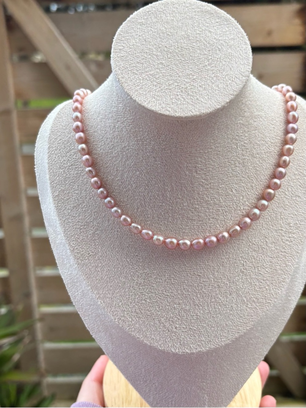 Genuine Pink Pearl Necklace - Picture 3 of 8